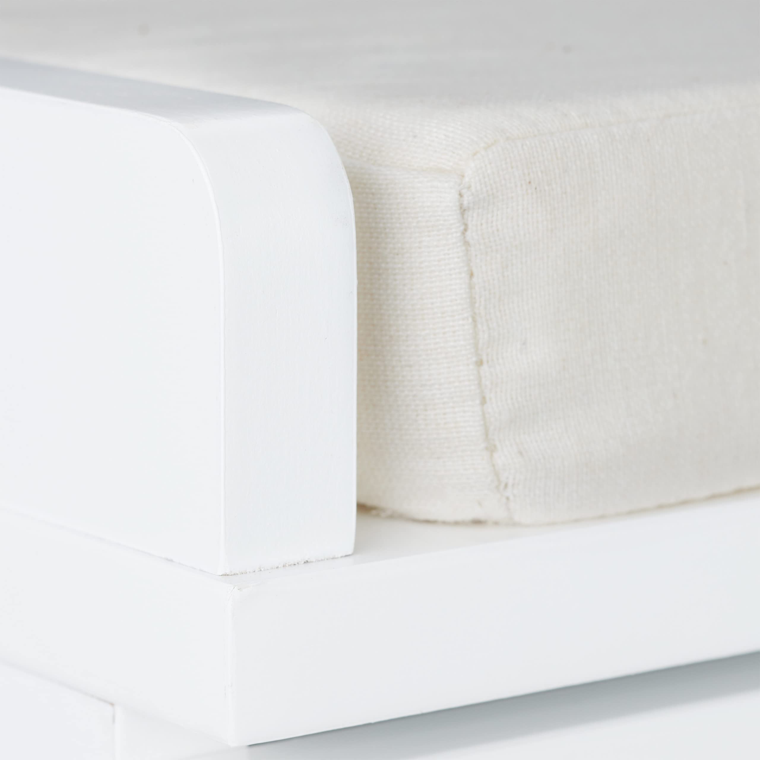 Relaxdays Mobiletto, Panca con 2 Cassetti, Stile Retrò, Imbottitura per Sedersi, HLP: 45 x 80 x 36 cm, Bianco