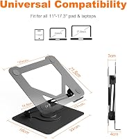 GRIFEMA GB1050 Magasságállítható Laptop Állvány 360° Forgatható Fekete - black 2