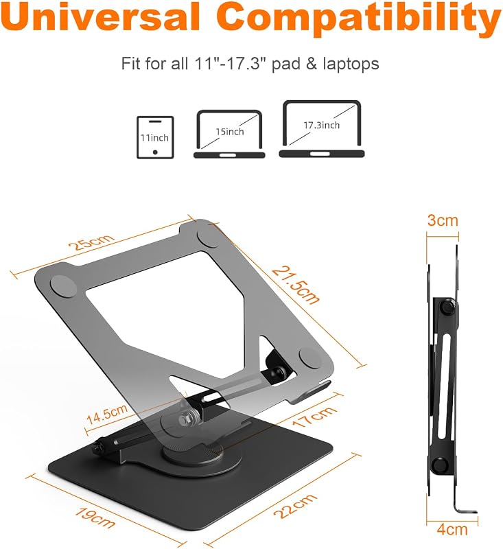 GRIFEMA GB1050 Magasságállítható Laptop Állvány 360° Forgatható Fekete - black