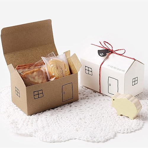 Miniatura 3 de Floratek 50 cajas de dulces de boda, recuerdos de fiesta, diseño de sellos, caja de regalo de embalaje de chocolate de papel kraft vintage para