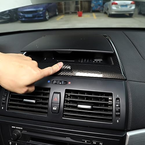 Miniatura 4 de YIWANG ABS fibra de carbono interior del coche tablero de almacenamiento caja de almacenamiento pegatinas marco decorativo para BMW X3 E83 2006-2010