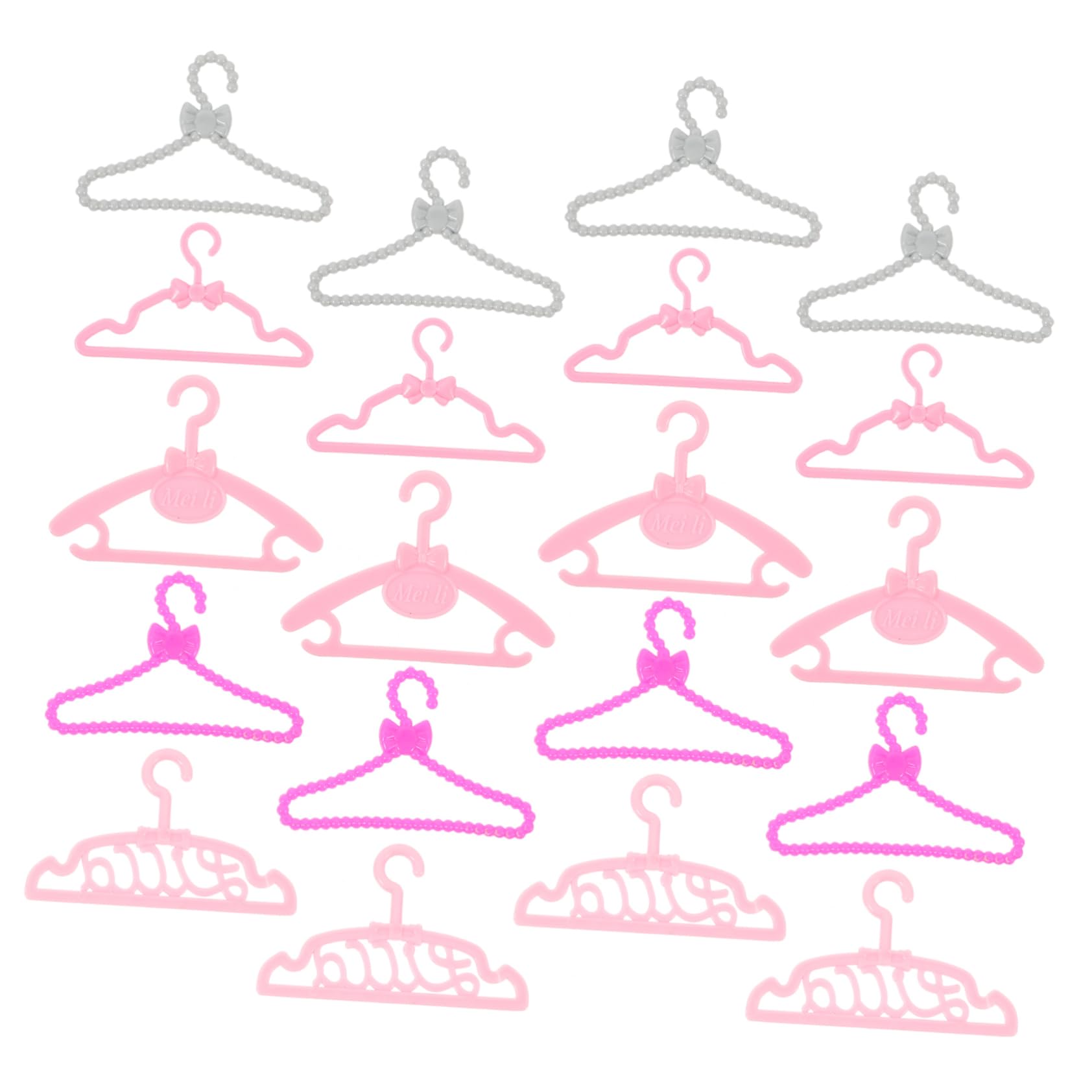KICHOUSE 50pcs Doll Carriers for Little Girls Hangers for Doll Clothes Hanging Doll Support Plastic Doll Clothes Hanger Doll Coat Rack for Boys and Girls