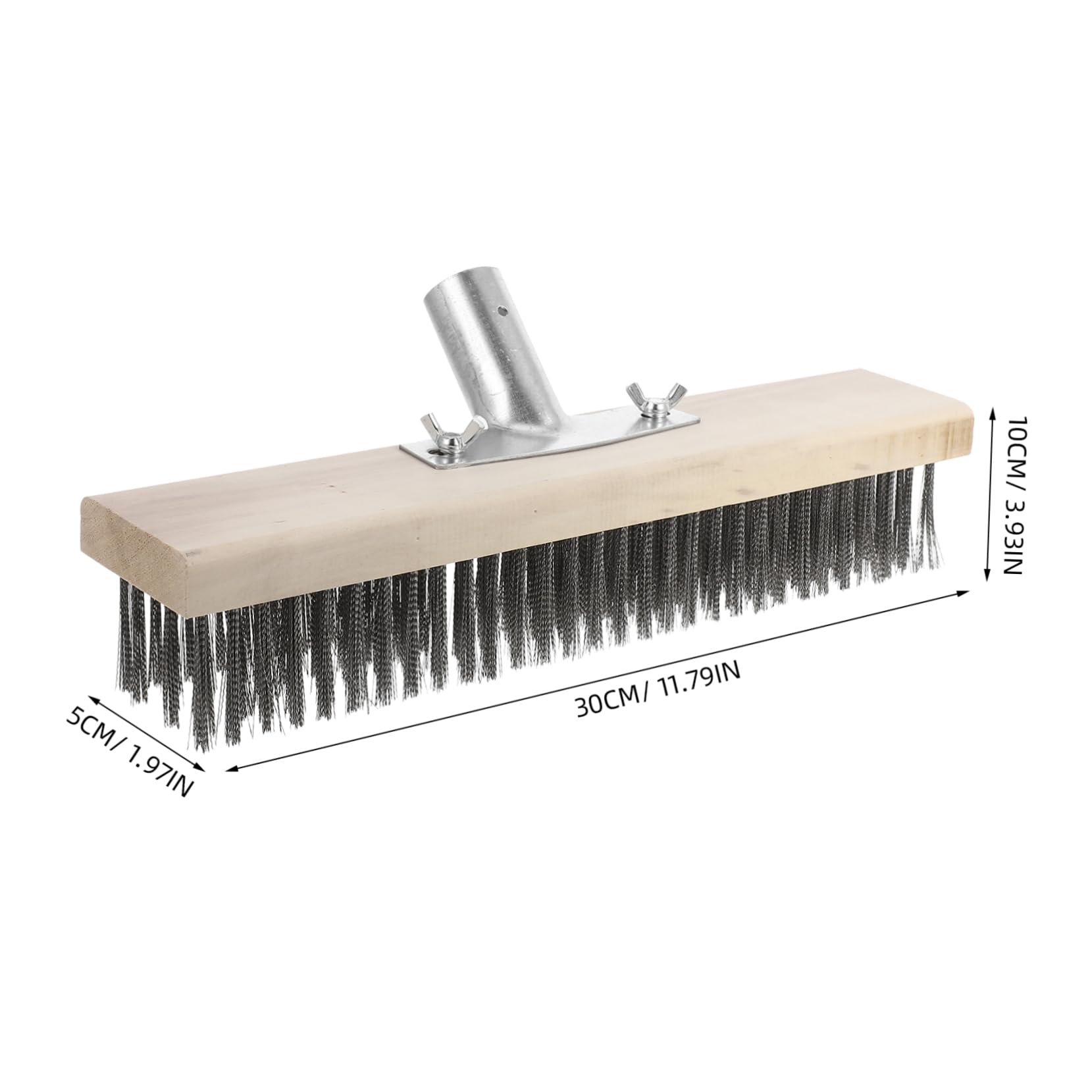 Cabilock Stainless Steel Wire Brush Floor Brush Heavy Duty Scrubber for Cleaning Stove Deck Moss Removal