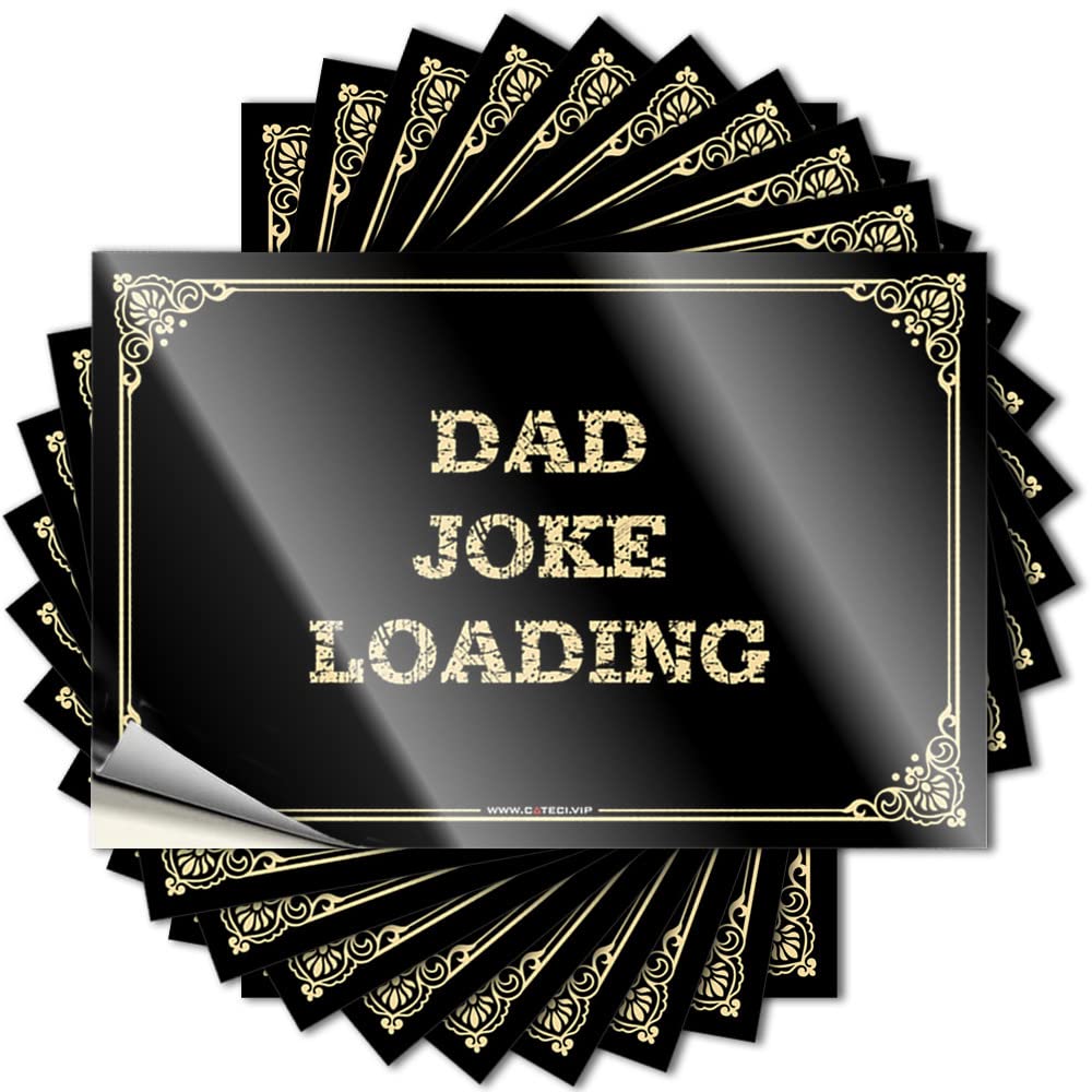 Lettering Sticker Men Cave Decor Easy Apply | Dad Joke Loading Fun Bumper Peel and Stick(8X12CM)