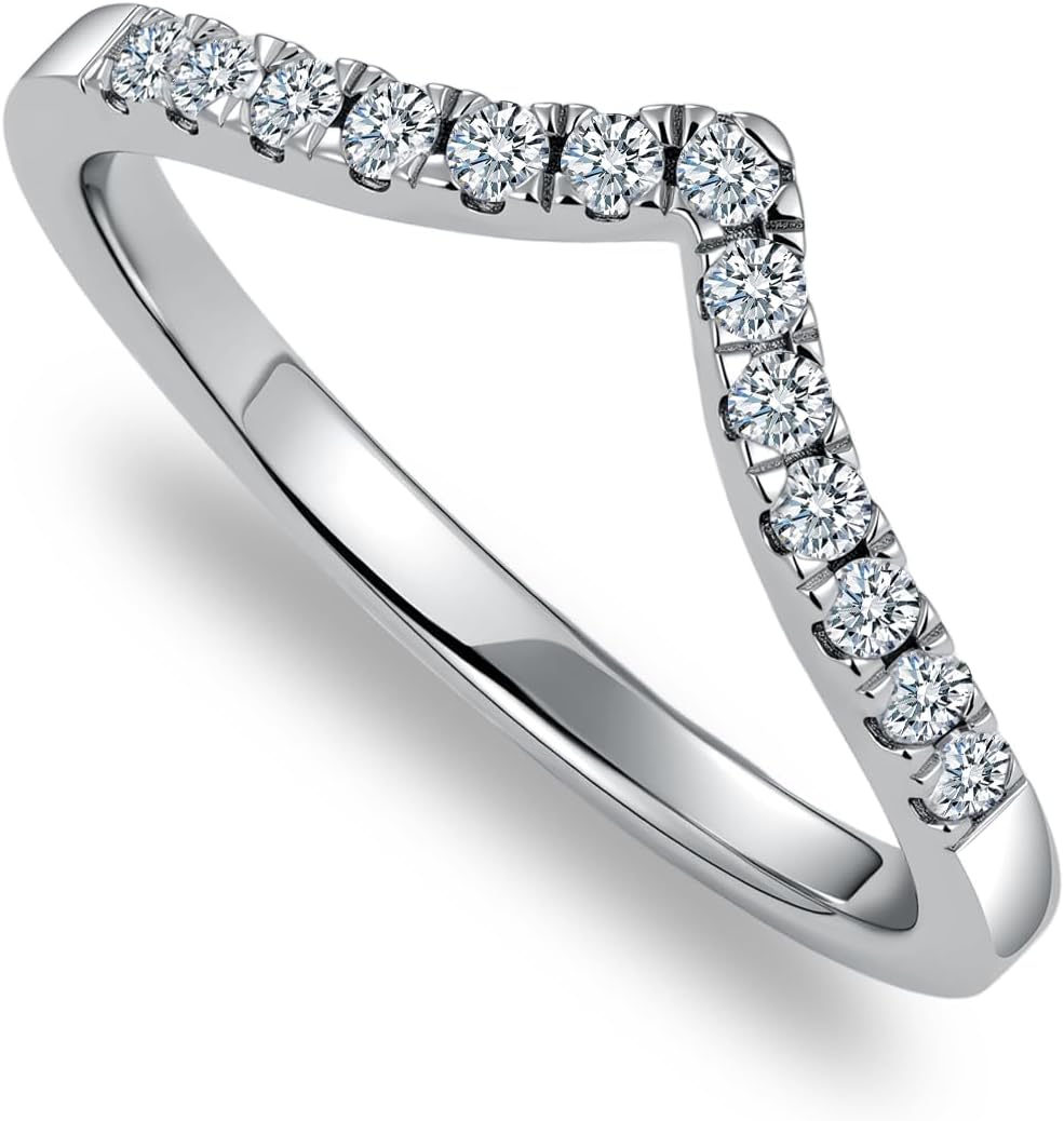 1.33 Carats Marquise-Cut Moissanite Wedding Rings Set Bridal Sets for Women GRA Certified,18K White Gold Platinum Plated Silver Vintage Inspired V Shaped Engagement Ring Set Jewelry Gift for Anniversary Wedding