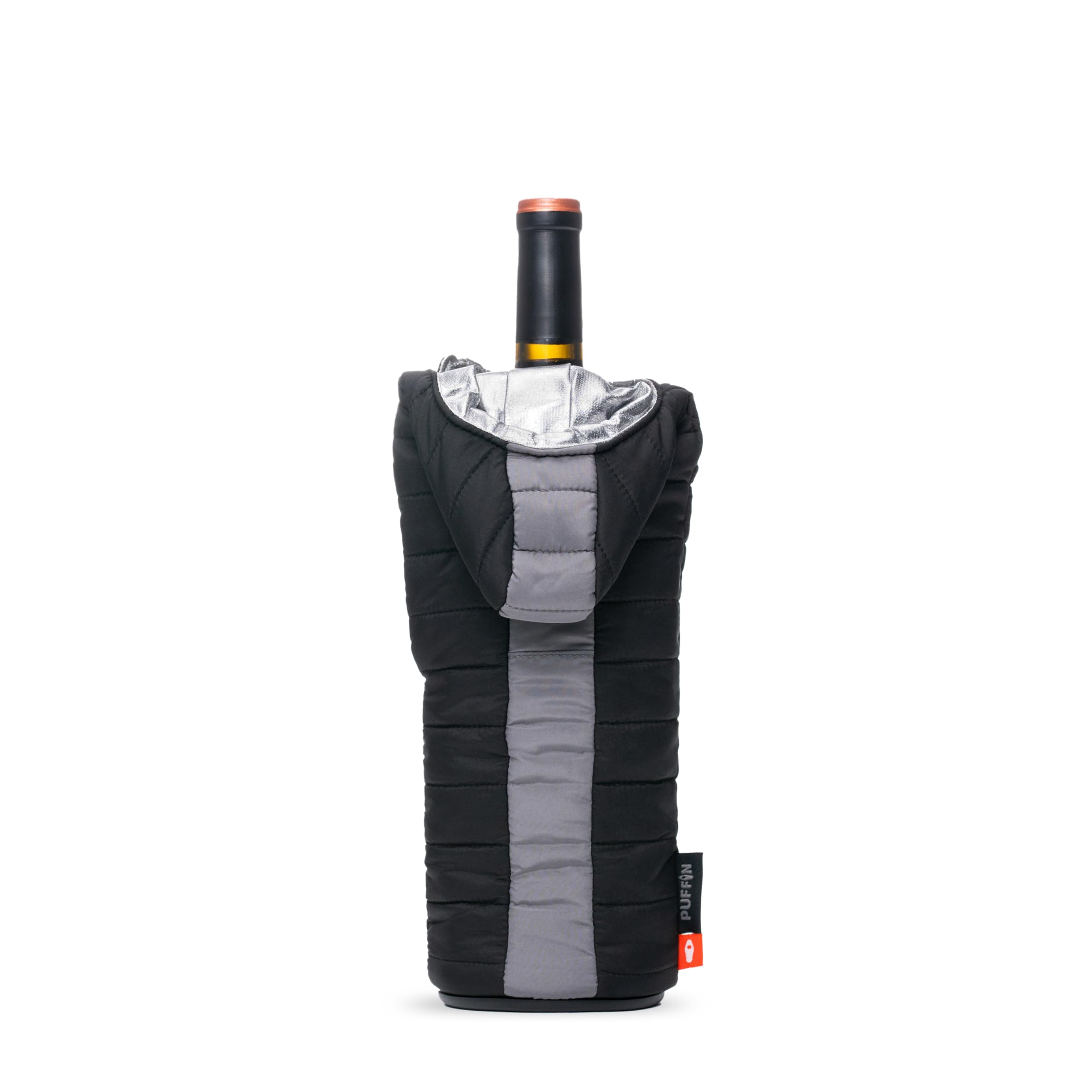 Puffin Caddy Wine Bag Insulated Wine Bottle Cooler, 750 ml - Black & Pewter — Amazon image 3