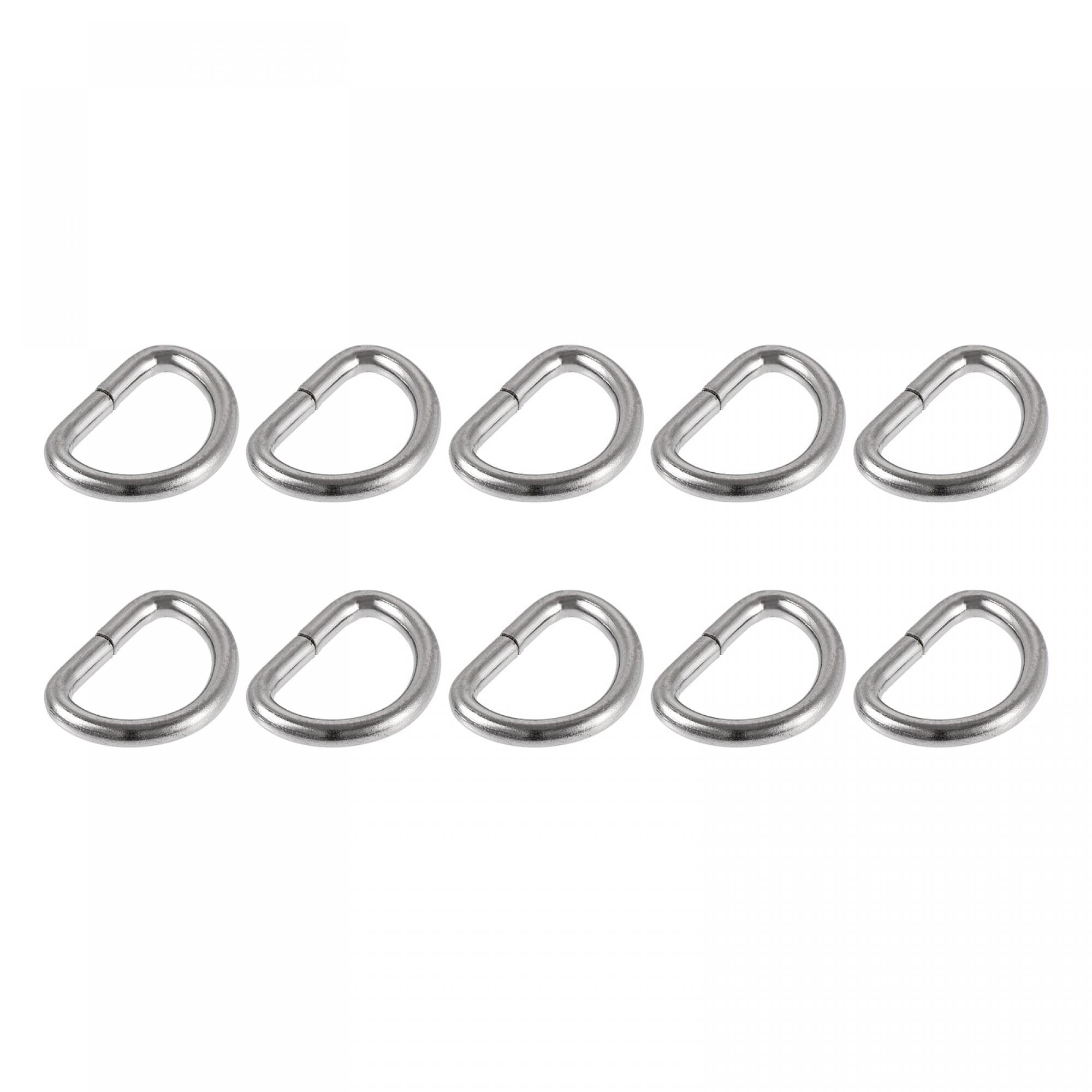 METALLIXITY Metal D Rings Non-welded D-shaped Ring Buckles for Hardware DIY Keychains Card Holders Purse
