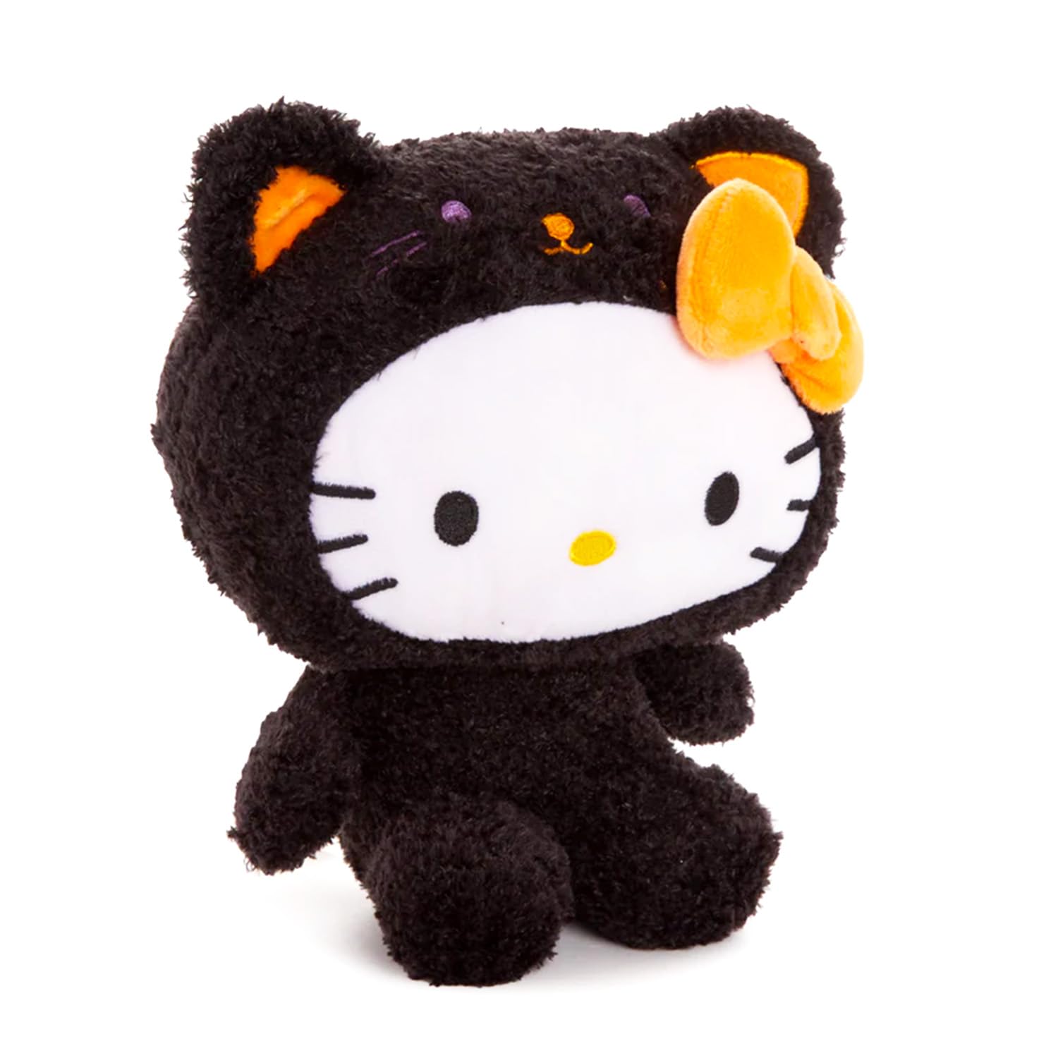 Sanrio Hello Kitty - Juego de peluche de gato negro para niñas, paquete con muñeca de peluche de gato negro Hello Kitty de 9 pulgadas más calcomanías, más regalos Sanrio para niños y niños