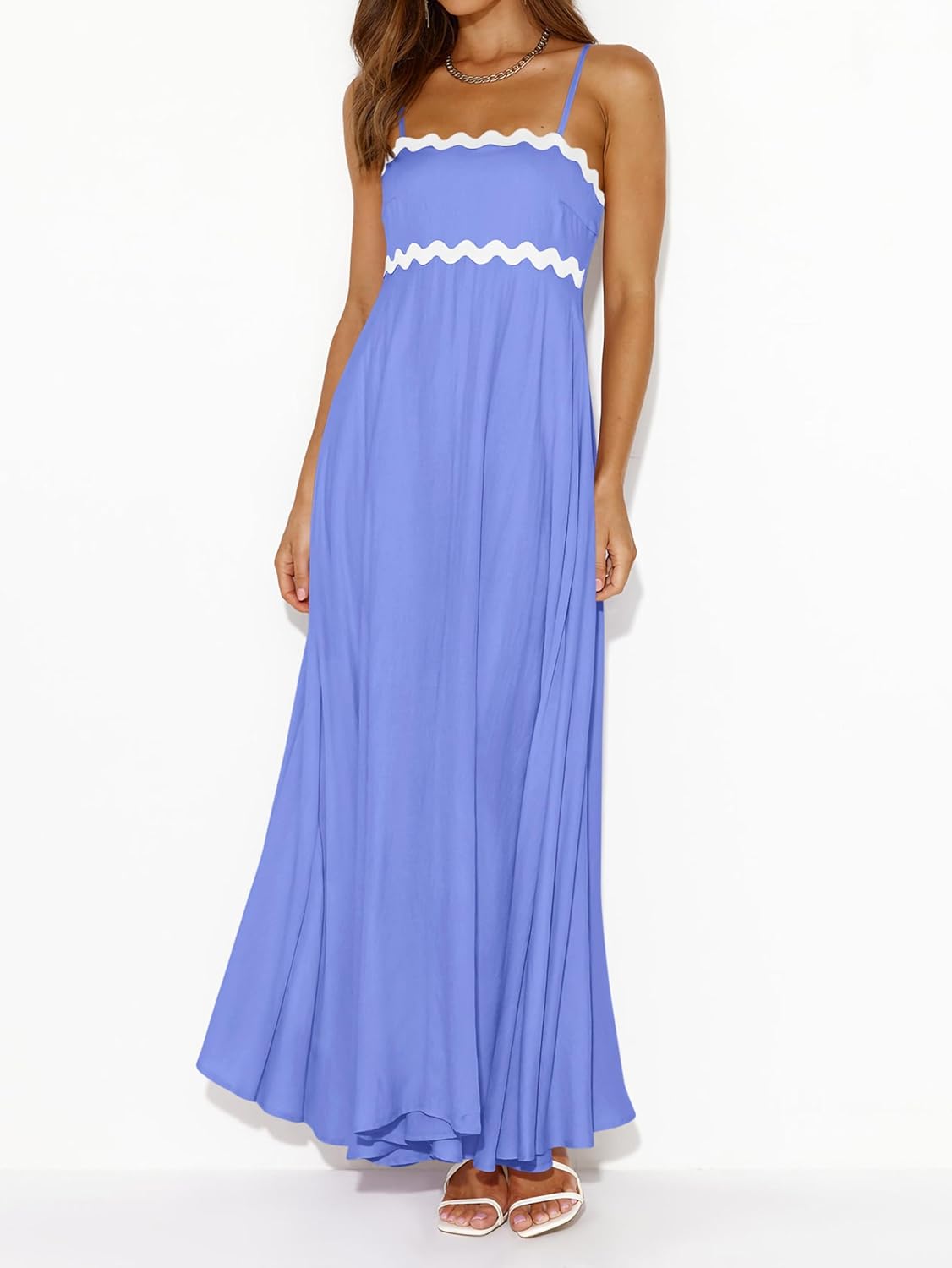 PRETTYGARDEN Womens Spaghetti Strap Maxi Dresses 2026 Summer Casual Sleeveless Smocked Boho A Line Long Flowy Beach Sundress - Image 2