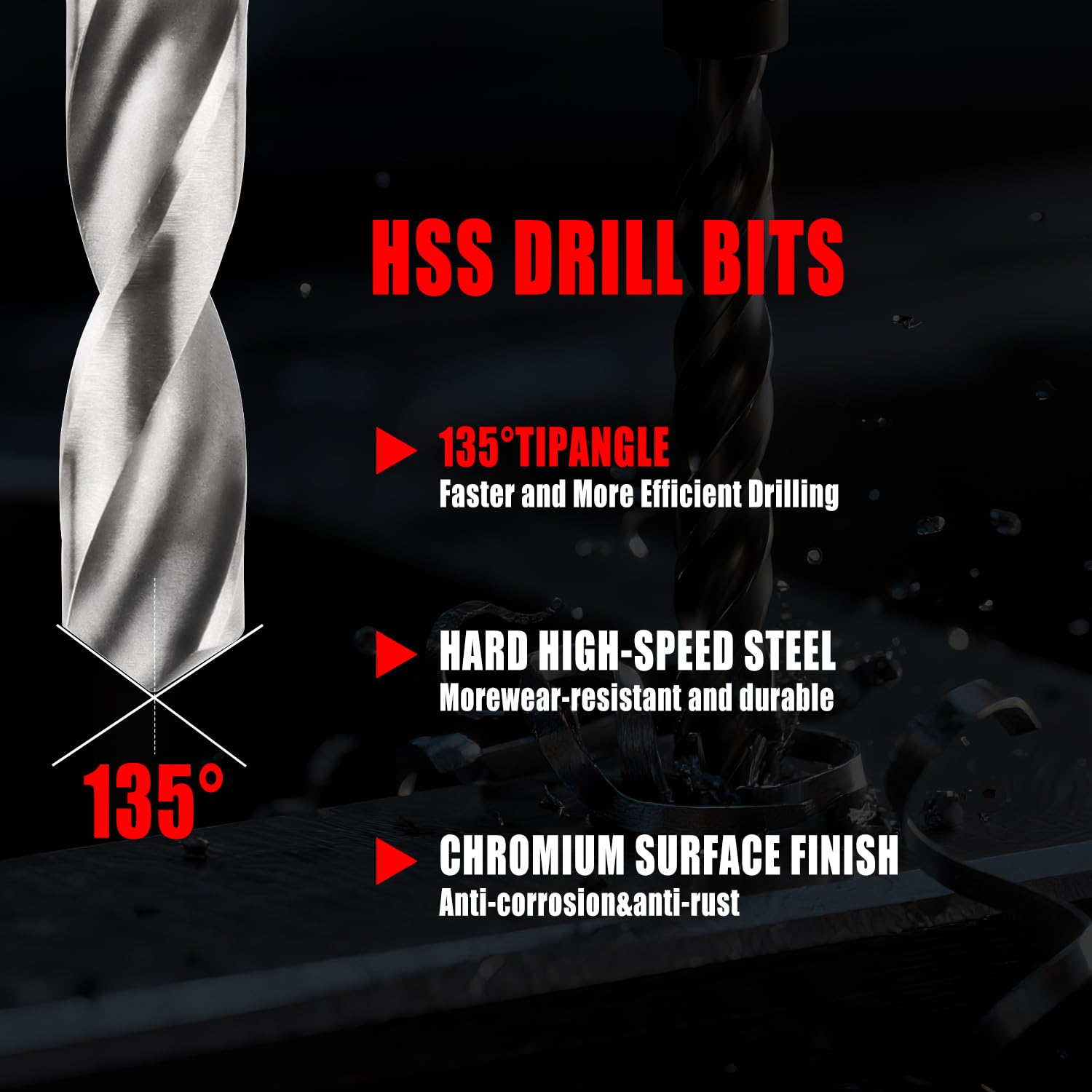 Kit di riparazione per filettature, 131 pezzi, kit di riparazione HSS per trapano elicoidale SAE e Metric M5 M6 M8 M10 M12