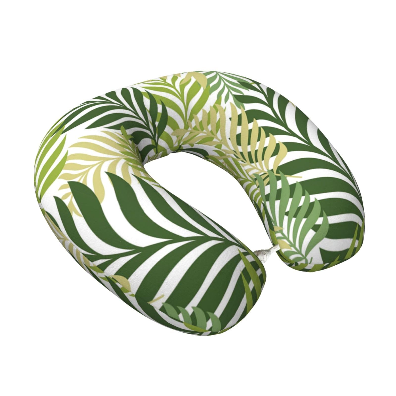 LKYMOH Tropical Exotic Palm Tree Leaves, Travel Neck Pillow U-Shaped Memory Neck Support Soft Comfortable With Washable Cover For Airplane Car Traveling and Office
