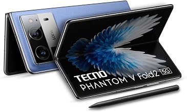 Tecno Phantom V Fold 2 (Rippling Blue, 12GB+512GB) | Strongest Fold Ever | Largest Battery in Fold Segment-5750mAh | Segment Largest Display | Rear - Triple 50MP Camera with OIS | 70W Fast Charger