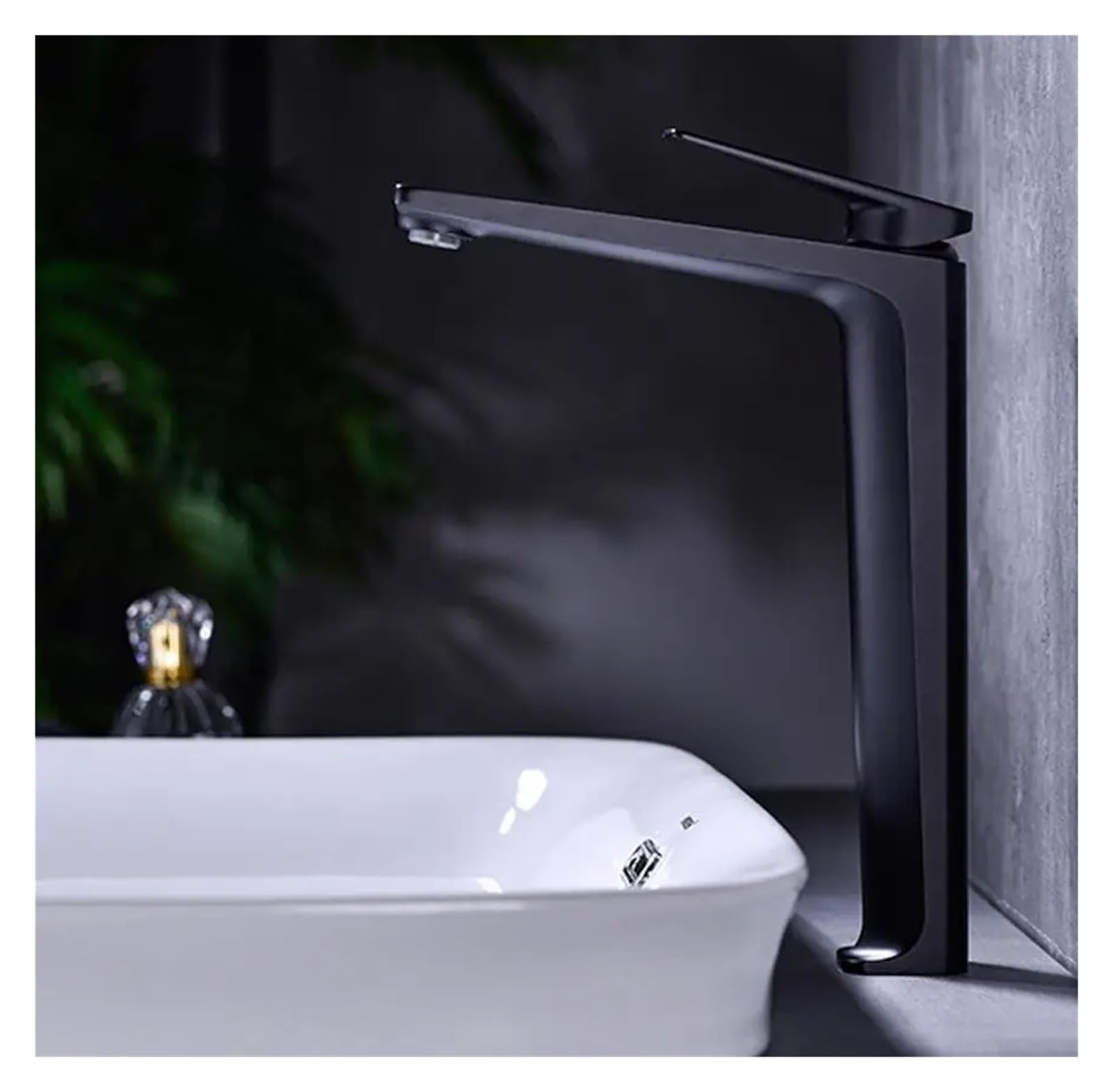 FCXWEVR Stylish Gold & Gray Bathroom Faucet - Single Lever Hot & Cold Mixer Tap Solid Brass Sink Faucet for Kitchen & Lavatory Modern Basin Fixture for Home Decor