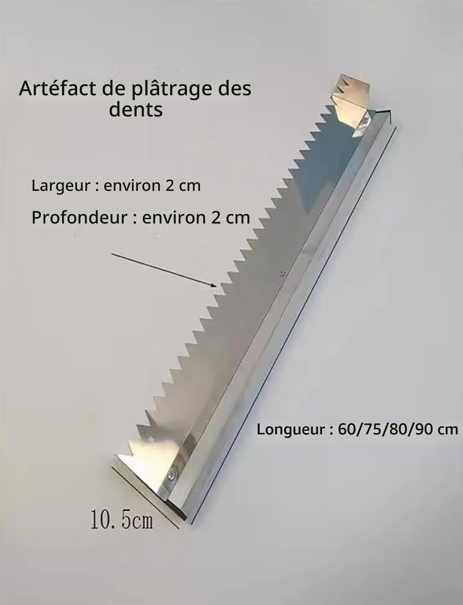 Grande truelle à carrelage, truelle crantée, réutilisable et facile à nettoyer, adaptée à la maçonnerie, au carrelage et à l'amélioration de l'habitat(Square Teeth,60CM)