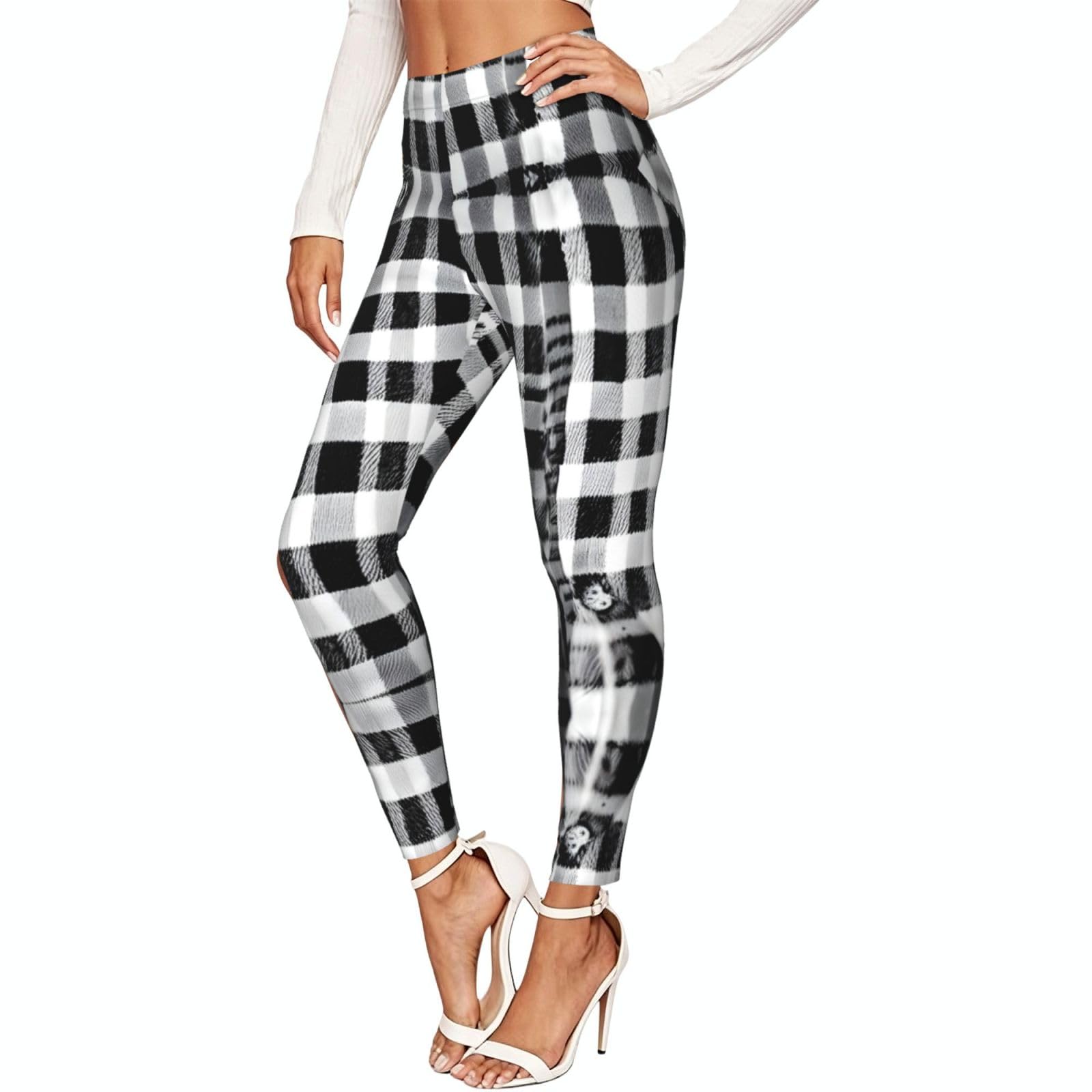 Leggings de compresión suave con estampado geométrico de alta densidad 7