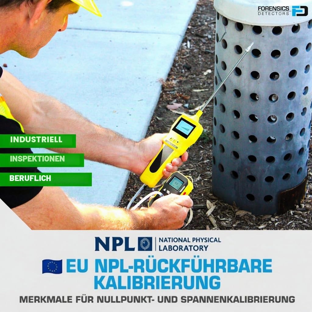 CO-Analysator + Pumpe | EU-Kalibrierzertifikat | USB-Aufladung | Akustische, Optische und Vibrationsalarme | 0–1000 ppm CO