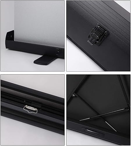 Miniatura 4 de Pantalla de proyector, tela de pantalla de proyección con soporte de 607280100 pulgadas, portátil, independiente, para piso, pantalla de proyector