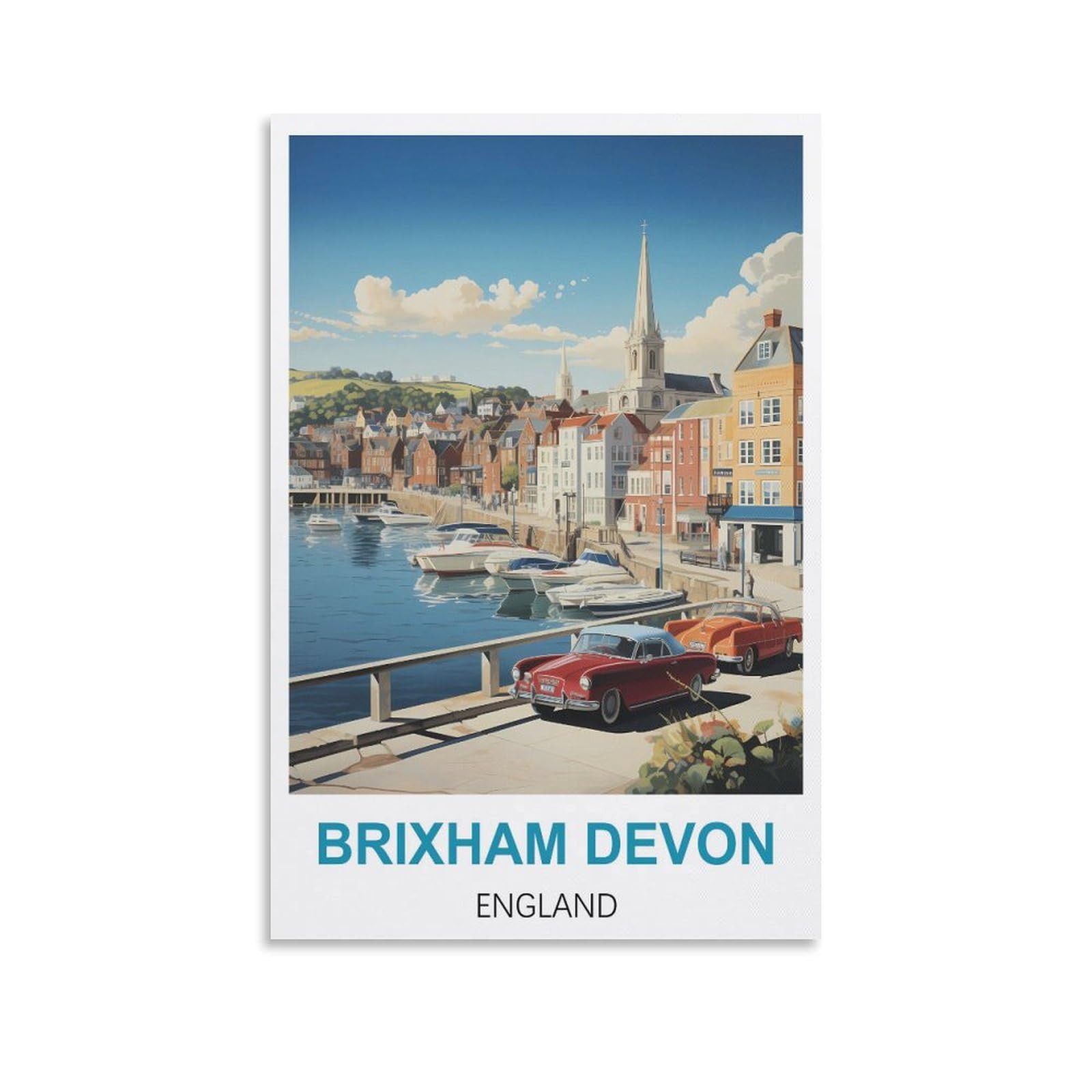 Nprzm A381 Vintage Metal Tin Signs Brixham Devon England Vintage Bar Club Cave Home Kitchen Rustic Wall Art Decor Funny Sign 15X30cm
