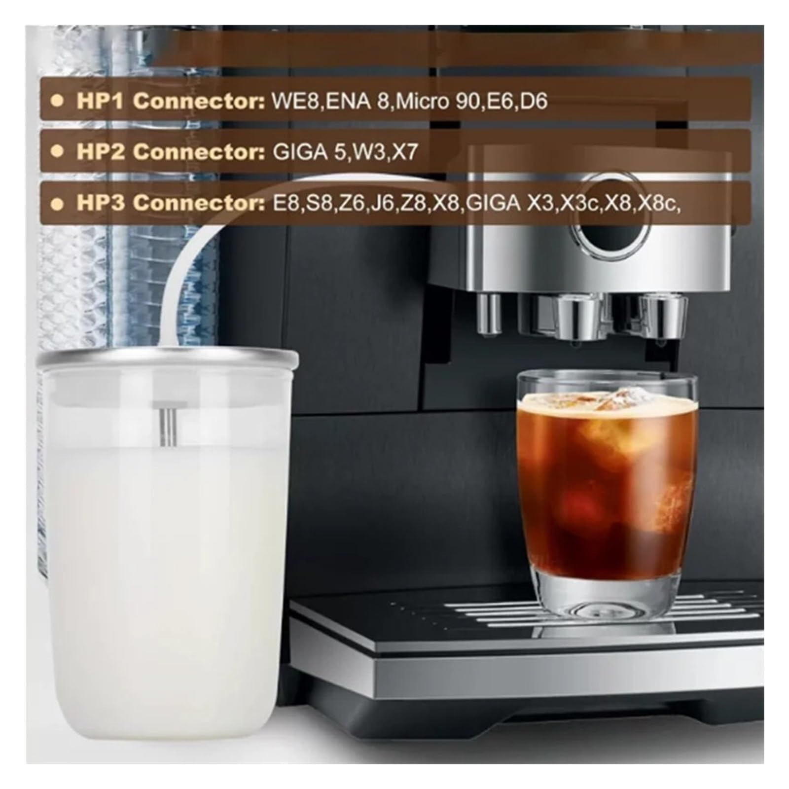 Accesorios For Cafeteras, Compatibles Con Yourui, Compatibles Con Jura, Cafetera, Taza De Leche De Vidrio, Olla, Espumador De Leche HP3/1/2 For Accesorios ENA8 Z6 X3 X7