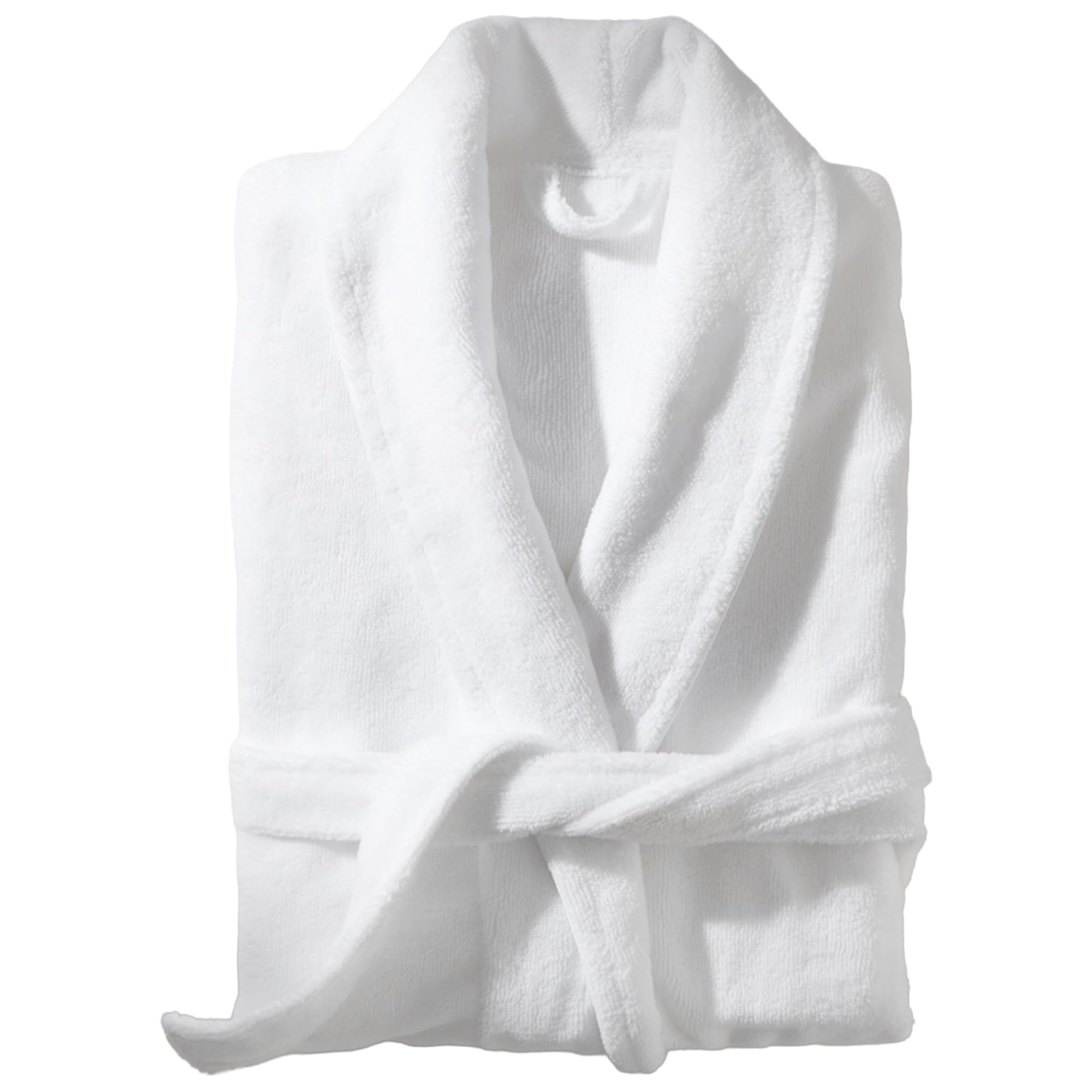 Albornoz Hombre y Mujer de Ducha Blanco de Algodón Atercipelado 290GSM | Rizo Absorbente, Suave y Ligero | Albornoz Estilo Spa En Casa | Certificado OEKO-TEX® | Inspirado en los Hoteles