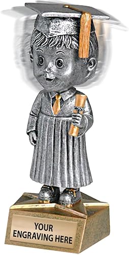 Corona premios trofeos de graduación6" Bobble cabeza macho Graduate Escultura trofeo disponible en Yaxa Venezuela