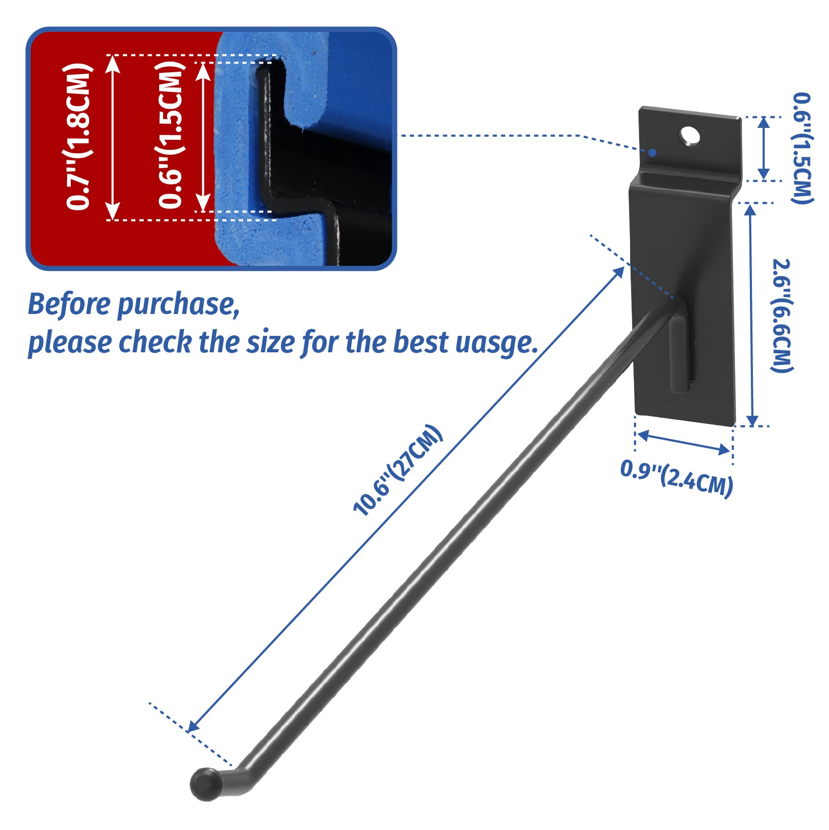 Snapklik.com : Unp POETISKE Slatwall Hooks 32PC 10 Inch Slatwall ...