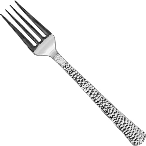 Miniatura 7 de Cucharas de plástico martilladas, 6.75 pulgadas, color plateado, paquete de 20