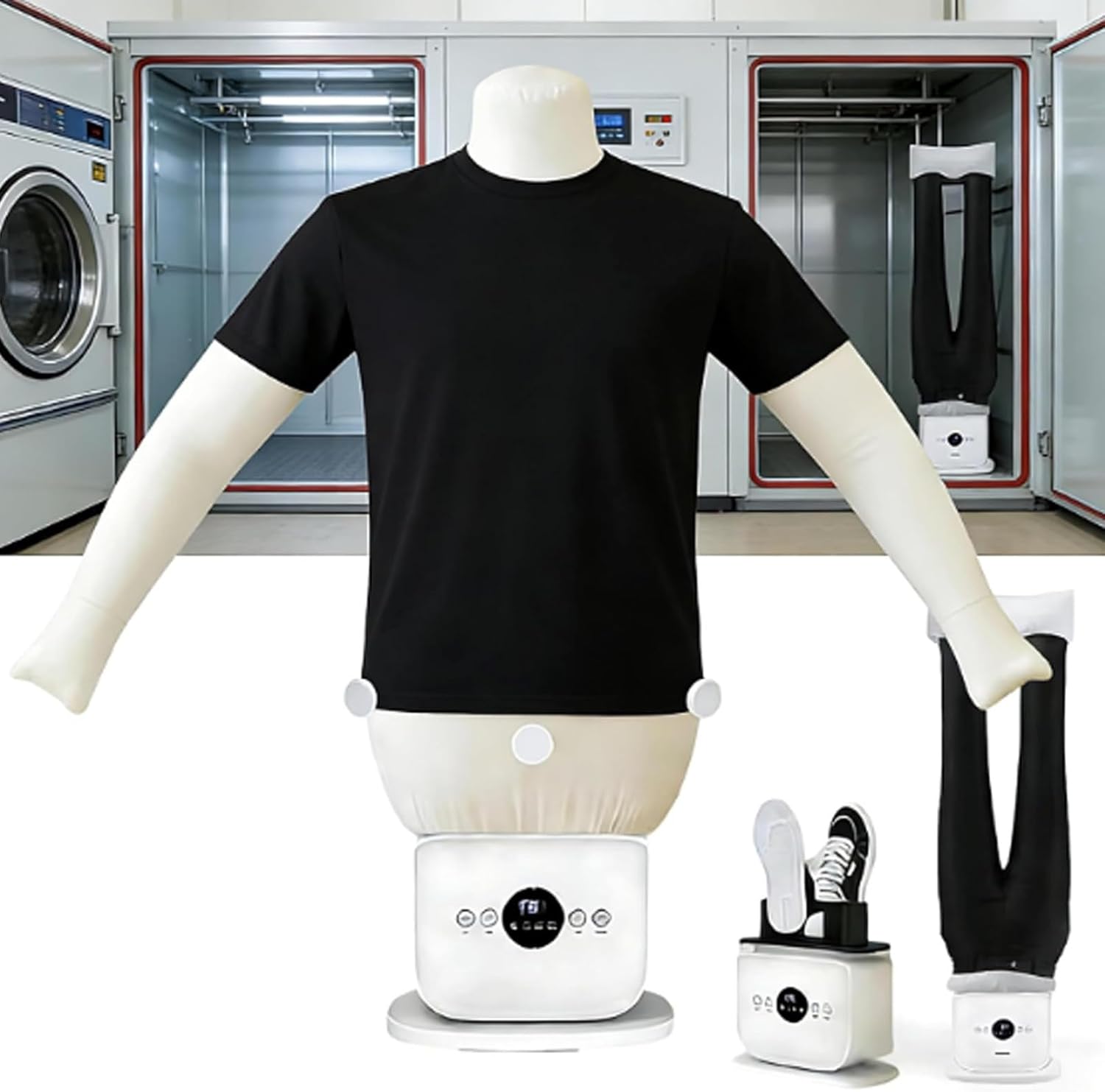 Portable Hot Air Dryer & Iron, Clothing Steamer & Hands-Free Hot Air Dryer, Adjustable Heat & Timer for Any Fabric Clothing & Shoes, for Shirts