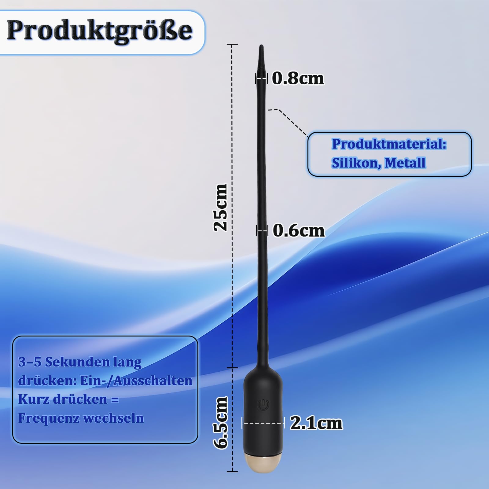 Vibratore Uretrale Dilatatori Uretrali in Silicone 10 Modalità di Vibrazione Dilatatore Uretrale Massaggio Prostatico Plug Pene Giocattoli Sessuali Vibranti Sonda Uretrali per Uomini Masturbazione