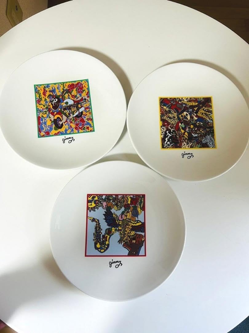 未使用   絵皿 2010 Amazon.co.jp: ジミー大西 お皿 絵皿 ガストノベルティ 記念 3枚セット