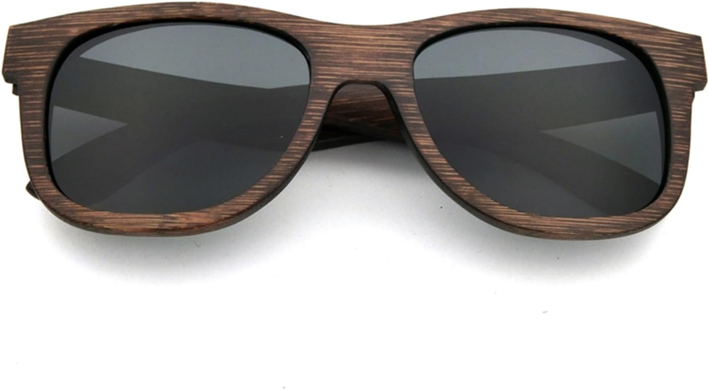LUI SUIMen Women Retro Wood Polarised Lens Sunglasses UV Protection Eyewear Lightweight Wooden Frame Float Style Glasses for Traveling Cycling Fishing