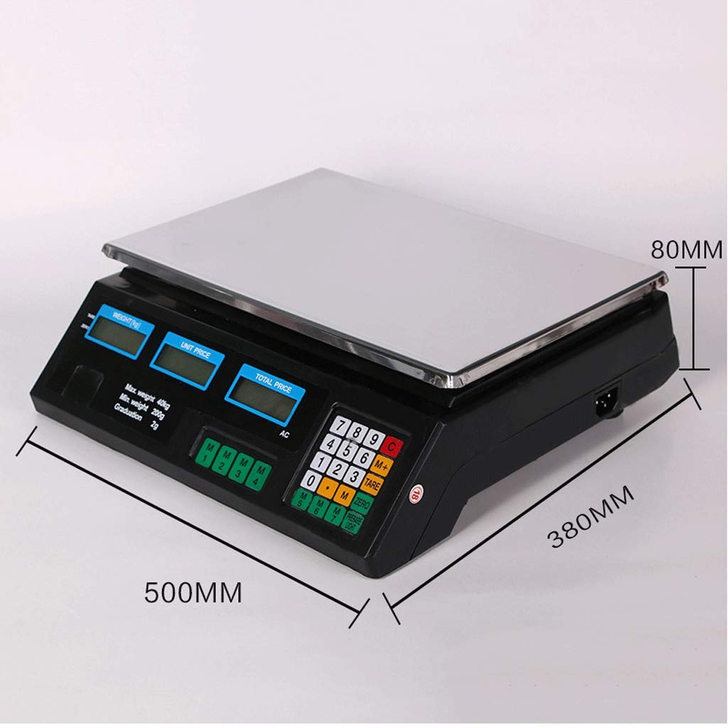 Multifunktionale elektronische Waage, Tara-Funktion, Edelstahl-Preisplattformwaage, genaue Messung und einfache Bedienung