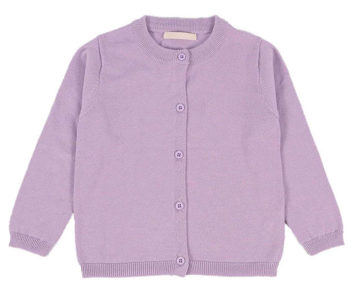 Baby Girls Cotton Cardigans Long Sleeve Crewneck Cardigan Sweater Little Girl Button Sweaters Uniform