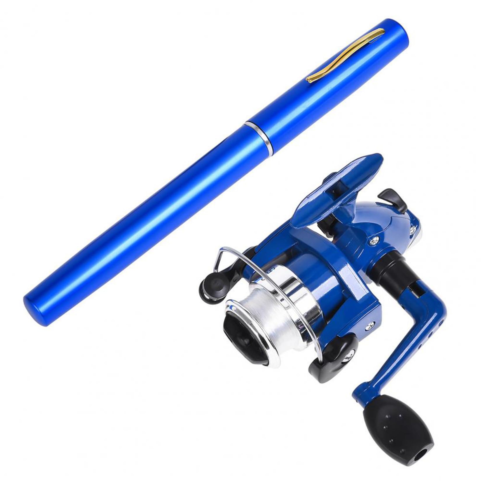 Ngbbby Pen Fishing Rod, Telescopic Mini Fishing Pole with Spinning Reel & Long Line, Portable for Travel Emergency Survival