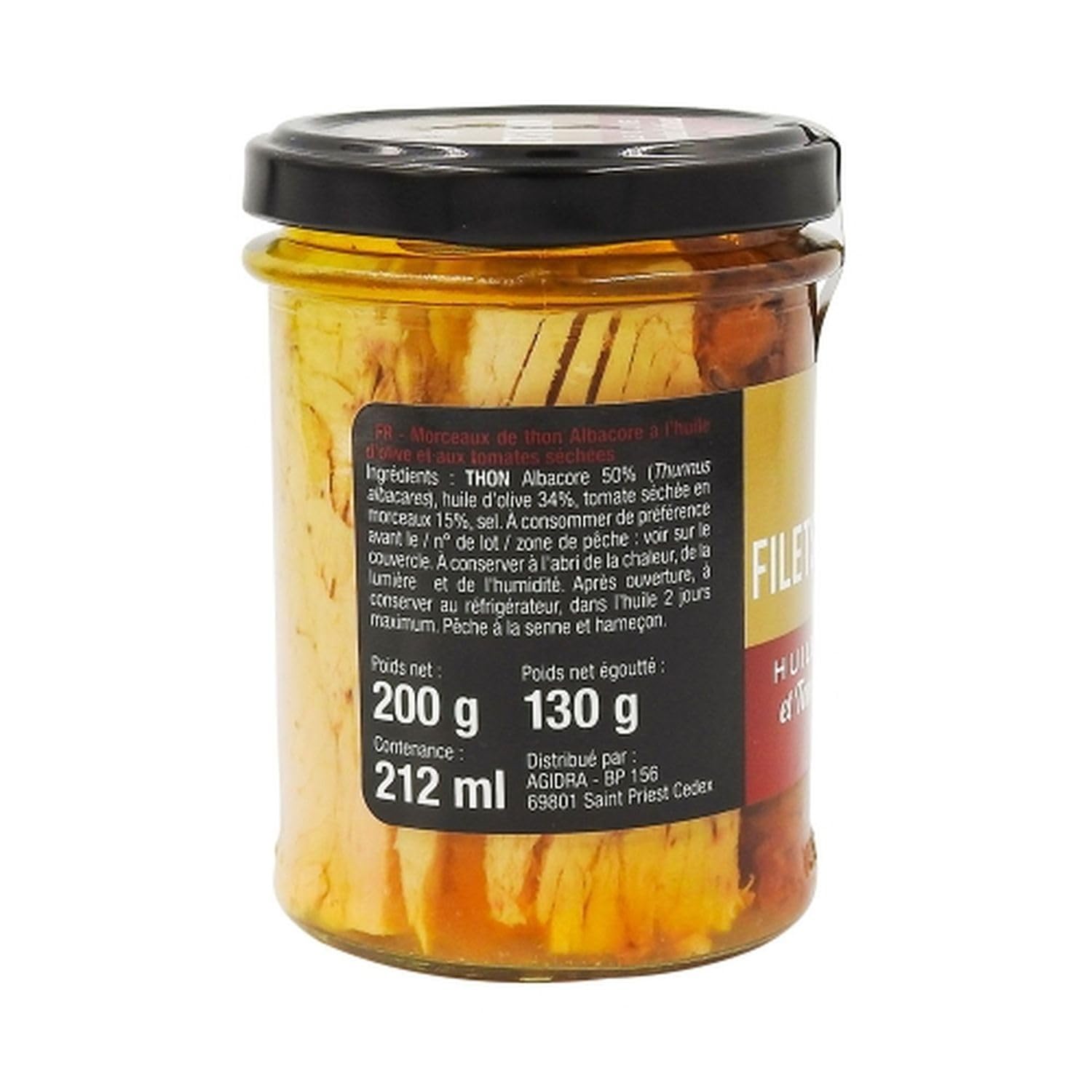 Lot 6x Filets de thon huile olive et tomates séchées - Pot 200g