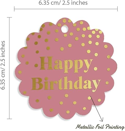 Miniatura 175 de Etiquetas colgantes para botellas de feliz cumpleaños, paquete de 100 unidades Blanco,Aqua Blue,Negro,Azul,Azul turquesa oscuro,Rosa