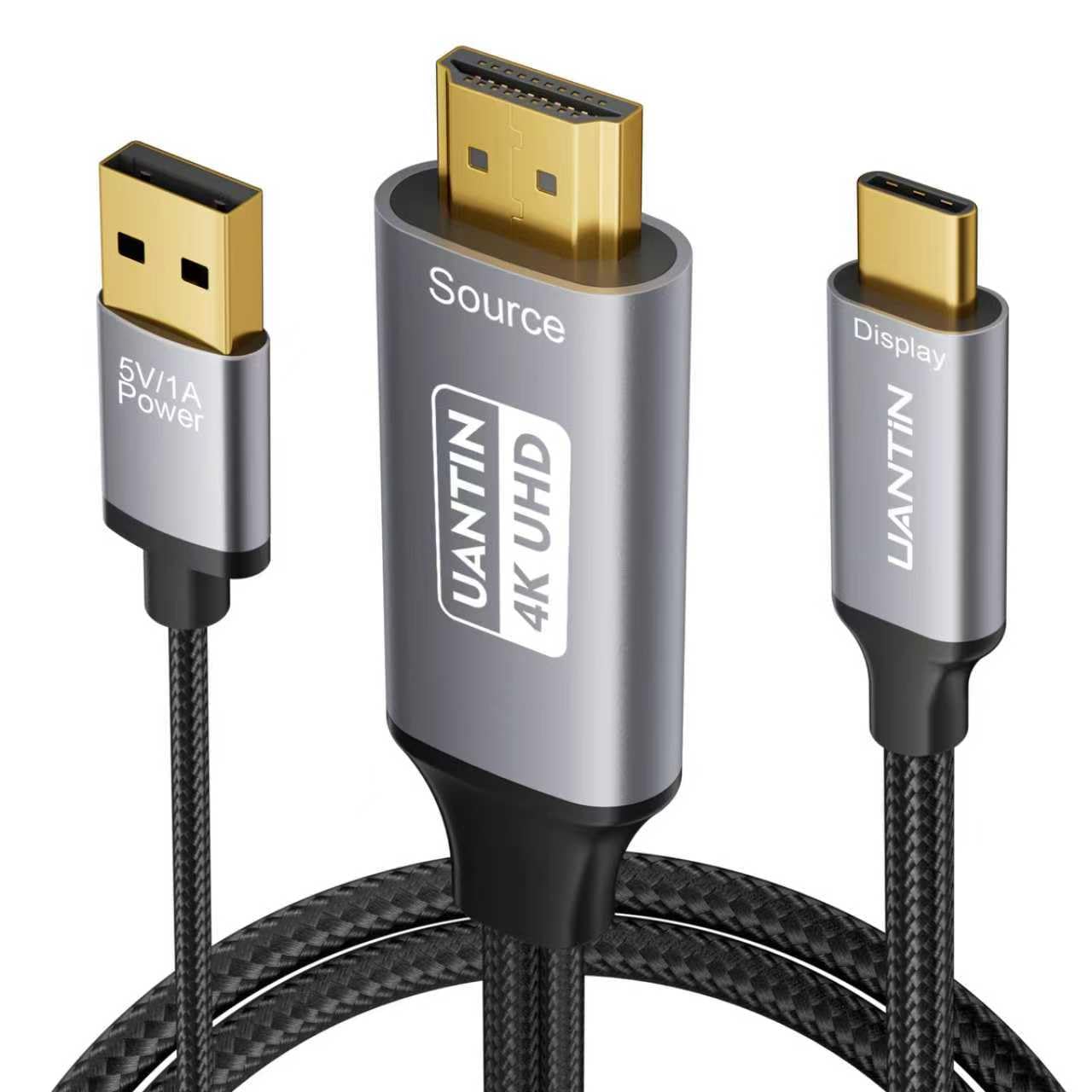 HDMI to USB-C Cable 4K@60Hz 10FT HDMI (Source) to Type C (Display) Adapter Uni-Directional Cord for XR/AR Glasses,MacBook Pro,PS5,Surface,Portable Monitor