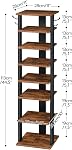 HOOBRO Raquette verticale, 8 Organisateur de rangement de chaussures Tier avec crochets, Rack de chaussures Narrow pour 8 Des paires, Space Sauvetage, stable et fort, Entrée, Salon, Chambre, Rustique Brown et Noir BF07XJ01G1