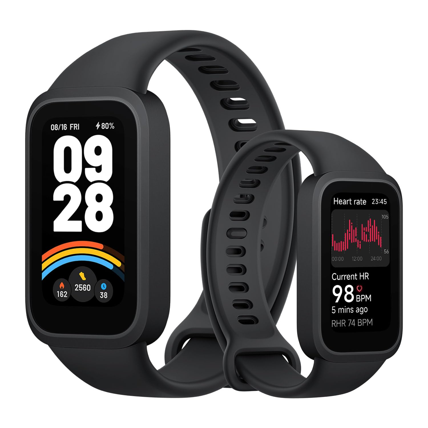Smart Band 9 Active, Sports fitness tracker, 1.47'' TFT display, 60Hz high refresh rate, 18 Days Battery Life, sleep and health monitoring, 50 sports modes, 5ATM, iOS & Android, Black