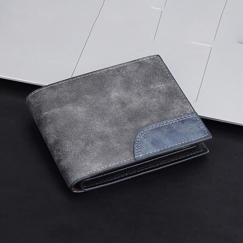 VIDI Men's Wallet Short Retro Multi-card Slot Pu