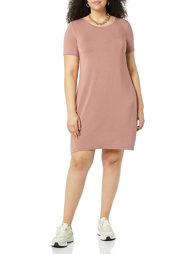 Amazon.com: Daily Ritual Women's Jersey Standard-Fit Short-Sleeve Scoopneck  T-Shirt Dress, Mushroom Brown, XX-Large : Clothing, Shoes \u0026 Jewelry