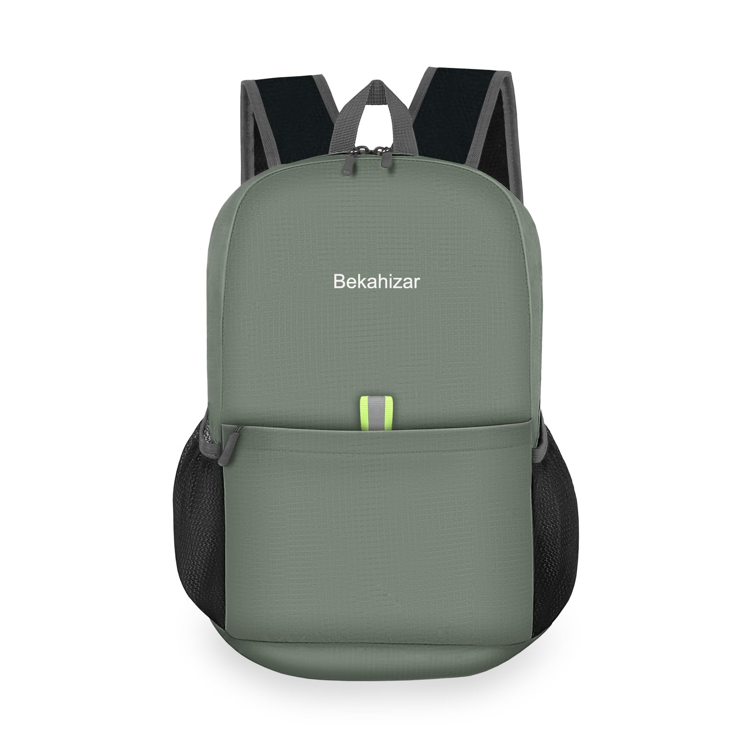 Bekahizar Small Rucksack 15L Packable Backpack Hiking Daypack Foldable Day Bag For Men Women Teens Travel Camping City Walking Mountaineering Climbing (Grey Green) — image 1