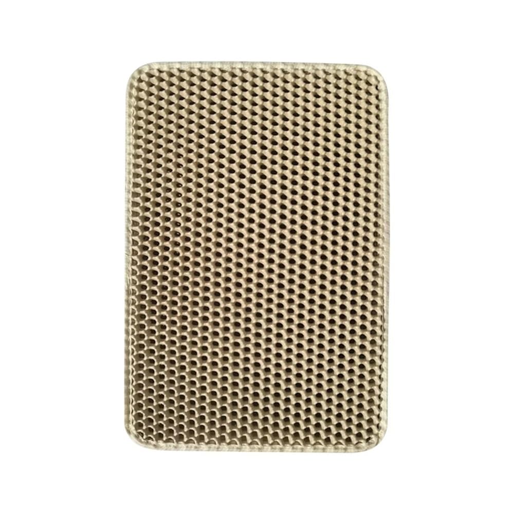 Large Size Cat Litter Mat Pet Toilet Cat Litter Trapping Mat Non Slip Double Layer Cats Litter Box Pad Pet Product(Khaki,60X90CM)
