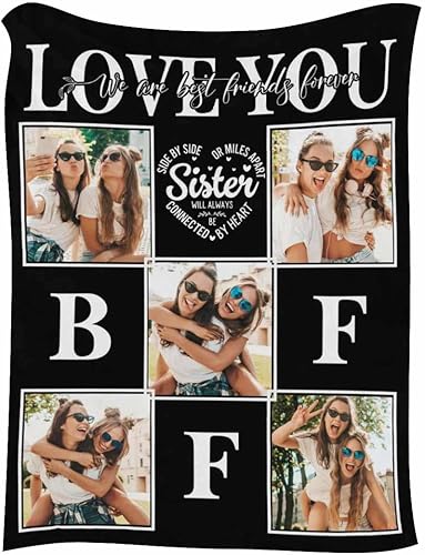 Miniatura 5 de Caisuedawn Manta personalizada con fotos para aniversario de cumpleaños, manta personalizada con tus fotos para decoración del hogar, mantas