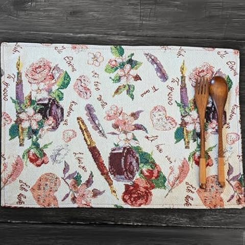 DaDalogy Set of 4 Vintage Floral Placemats Cover