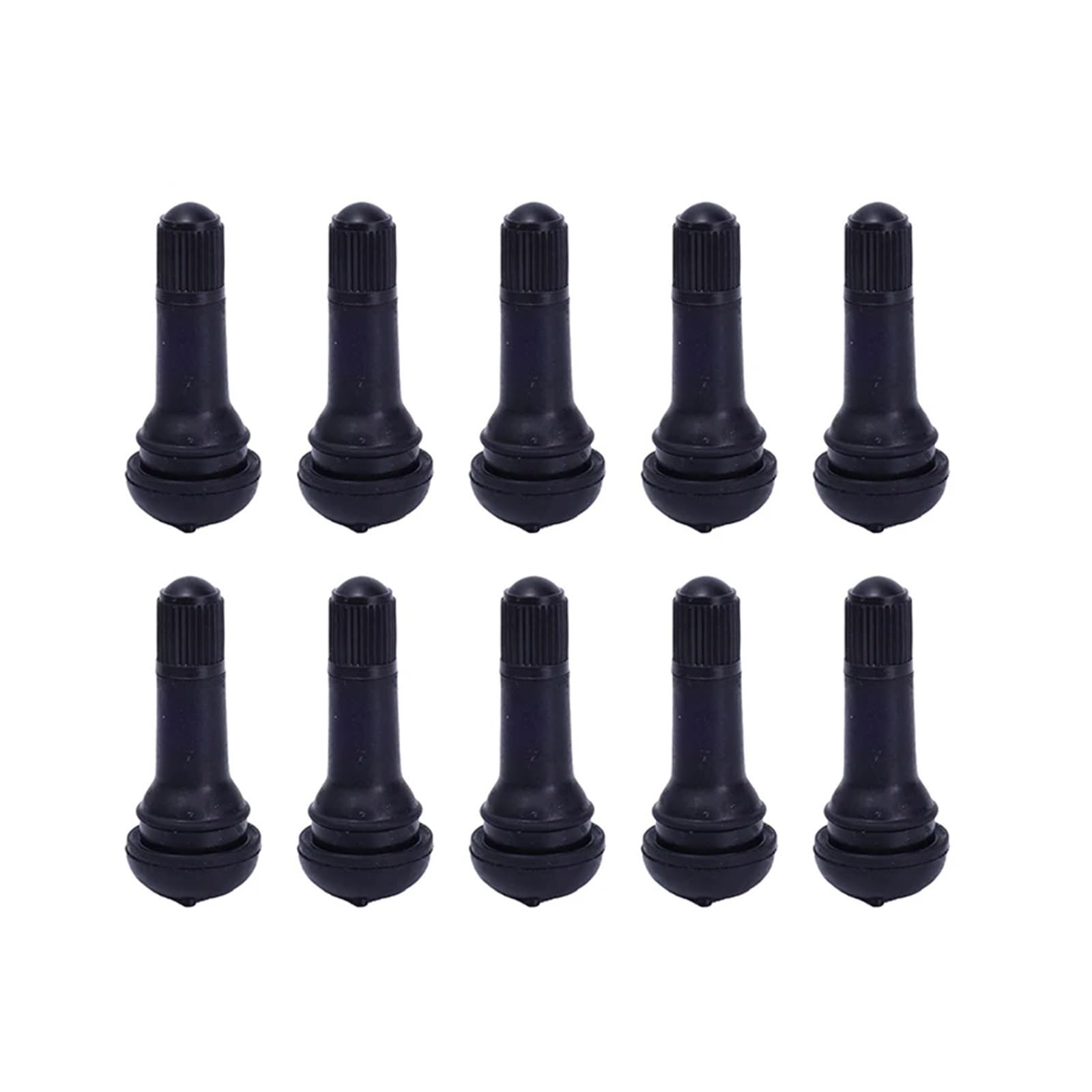 Dymkie Black-10Pcs Black Tubeless Car Wheel Tire Valve Stems With Caps Snap In Type Rubber Stem Cover Accessories(Black-10Pcs)