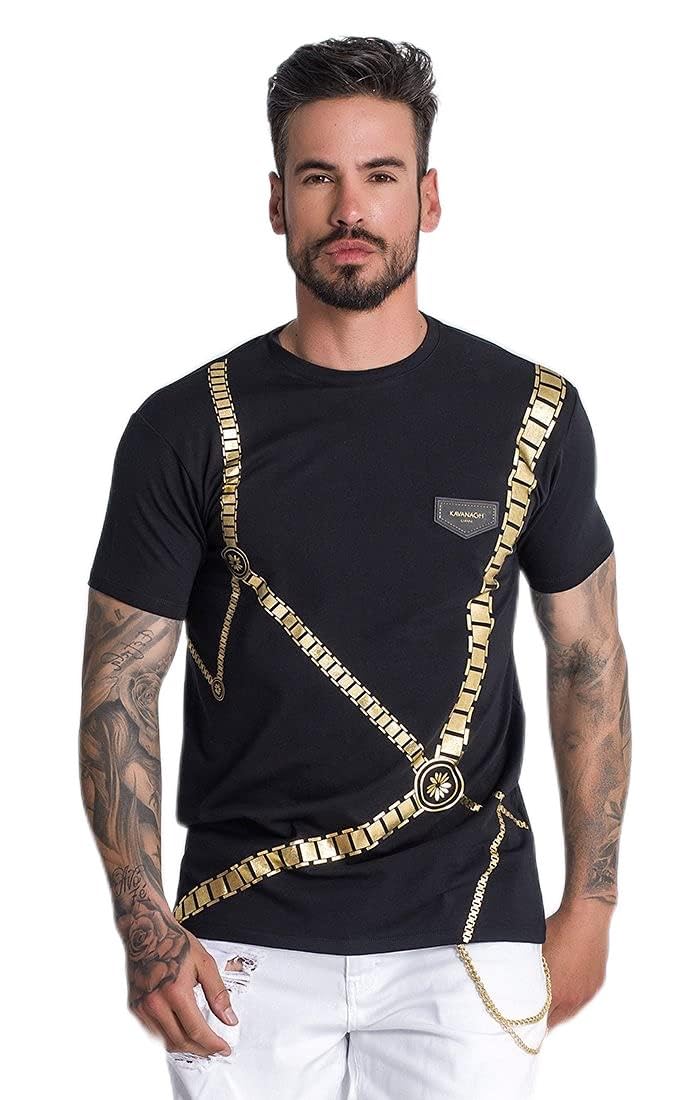 Gianni KavanaghMen's Black Forever More Allover Tee T-Shirt