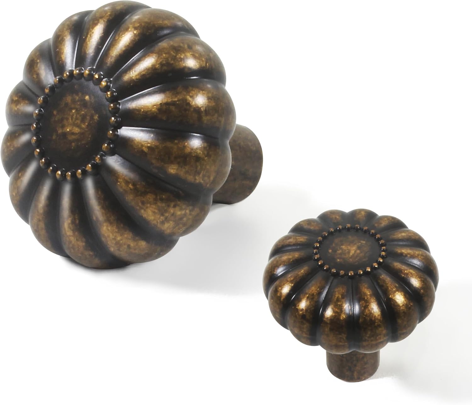 Vintage Cabinet Knobs Antique Brass Retro Old Style 4 Sets, Closet Dresser Cupboard Drawer Furniture Door Pulls Kitchen Bathroom Farmhouse Handles Unique Rustic Floral Replacement Knob for Dressers 4pack Alloy Antique Brass