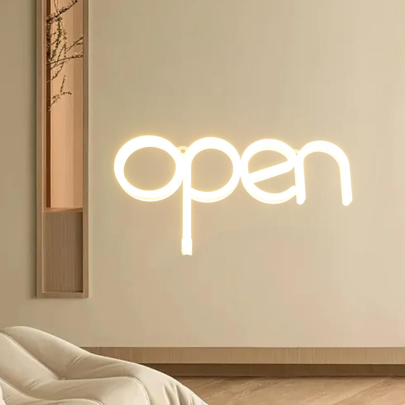 BESPORTBLE Letrero de Neón LED como Navidad y Día de San Valentín para Decoración de Paredes Abierto Alimentado por Usb Luz Clara Adecuado para Ambientes Festivos