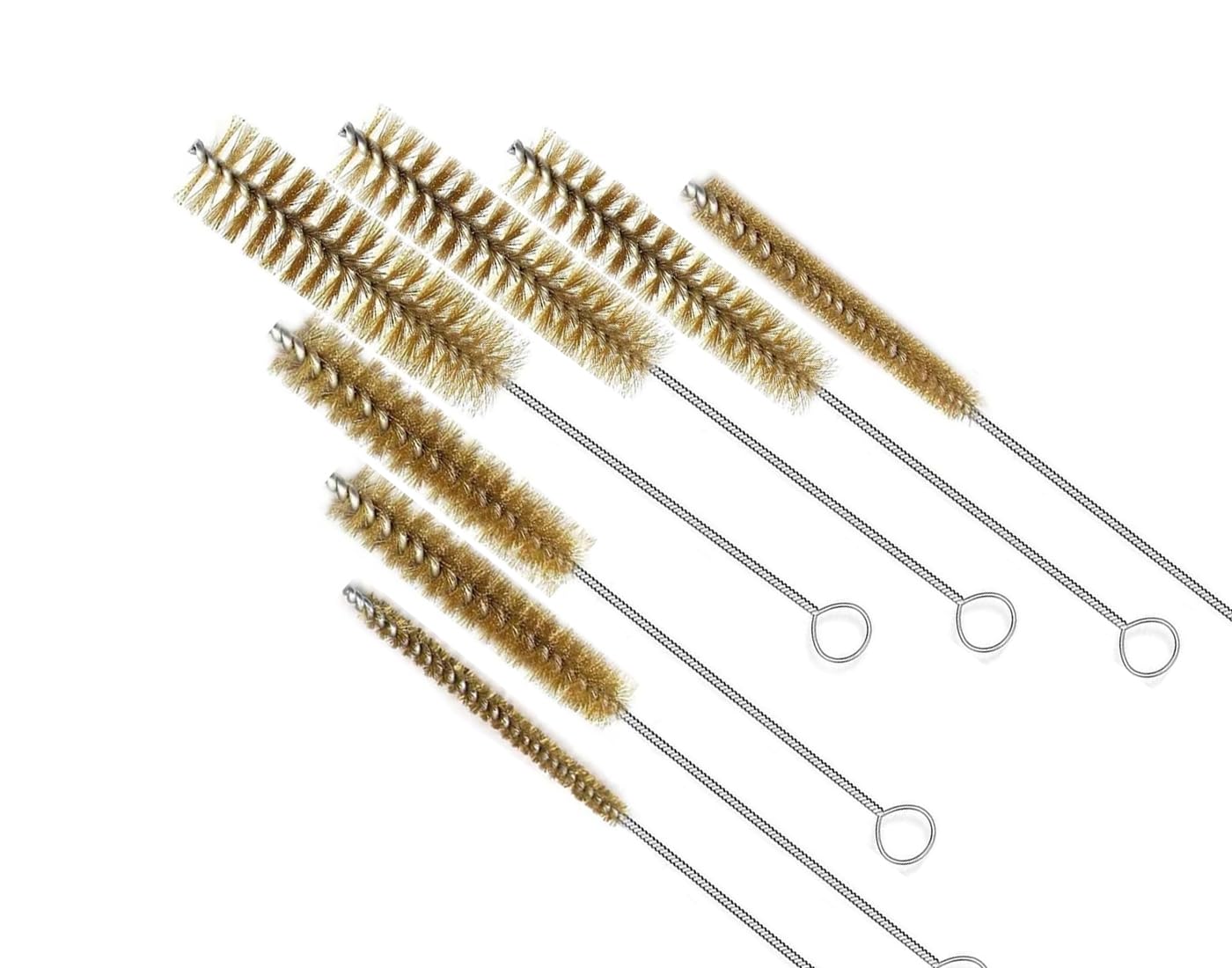 6Pcs Tube Bottle Brush Brass Cleaning Tool Multipurpose Pipe Brush Tool Set, Brass Wire Bottle Long-Handle Bristle for Tubes,Bottle,Rusty Tool?8,12,14,16,20,25mm